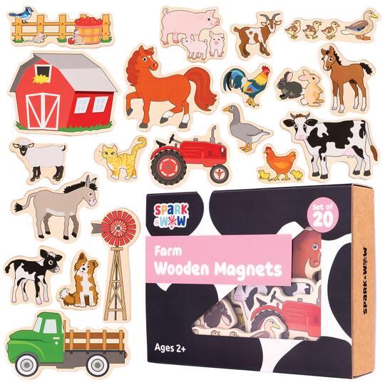 Spark & Wow Wooden Farm Magnets Set